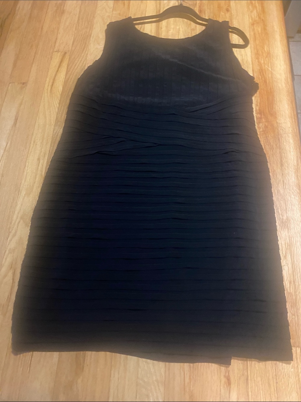 Dress Barn Black Sleeveless Layered Sheath Dress